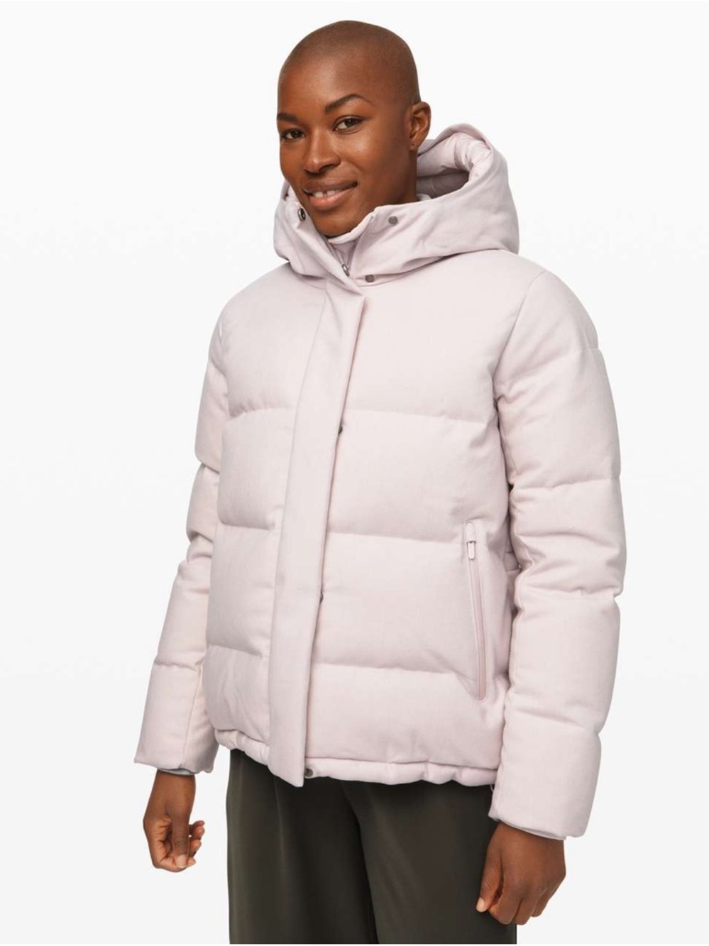 lululemon athletica Light Pink Hooded Puffer Jacket